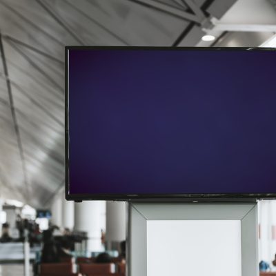 Digital announcement board in a passenger terminal